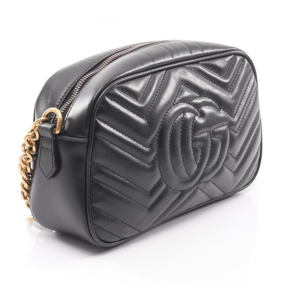 Gucci Bag Marmont Black Shoulder Leather GG